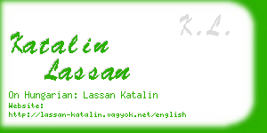 katalin lassan business card